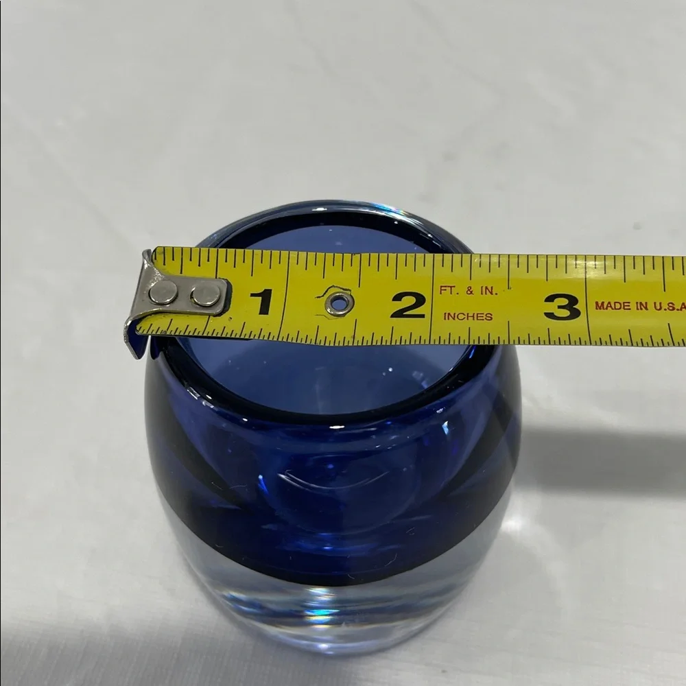 Crate&Barrel Diva Sapphire Blue Glass Candle Votive